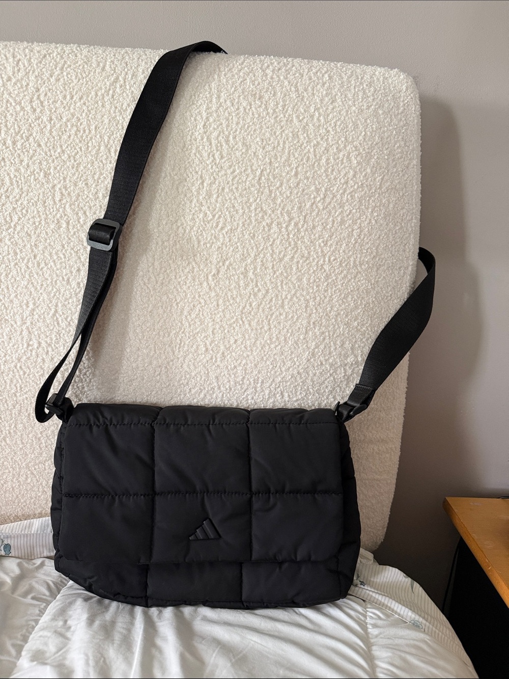 Adidas Quilted Black Crossbody Bag with Adjustable Strap